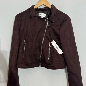 Vigoss Faux Suede Moro Jacket for Women, Brown, size M